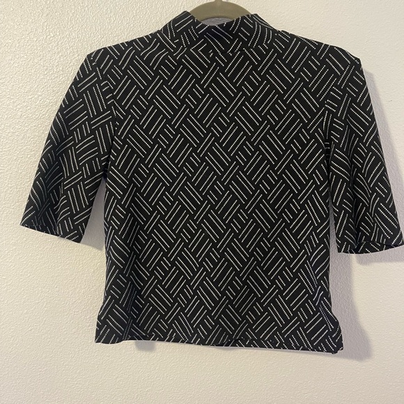 Zara Monochrome Patterned Crop Top - Picture 2 of 3